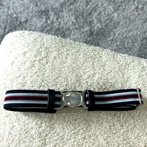Striped Navy Red Sky Blue Made in Italy Adjustable Belt